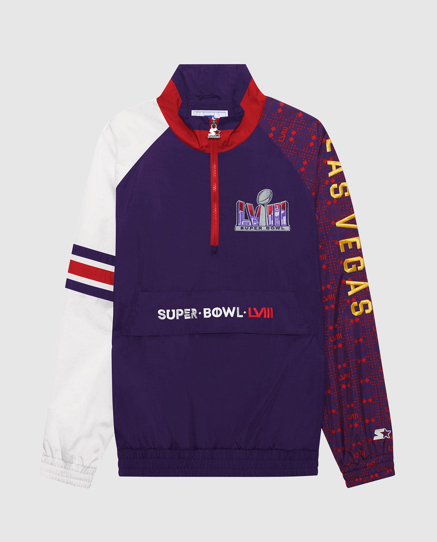 Image of Super Bowl LVIII Nylon Elite Half-Zip Pullover Jacket