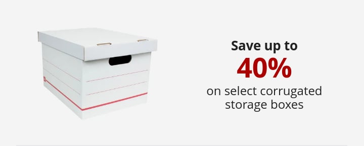 Save up to 0 on select corrugated storage boxes