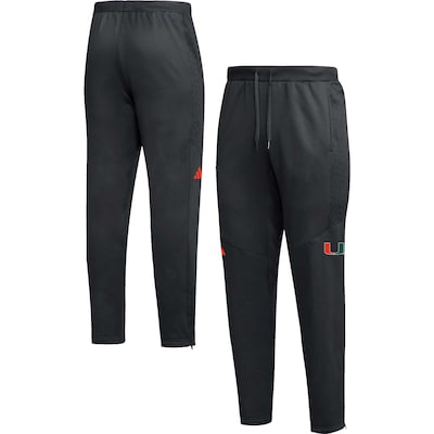 Men's adidas  Black Miami Hurricanes 2023 Travel AEROREADY Tapered Pants