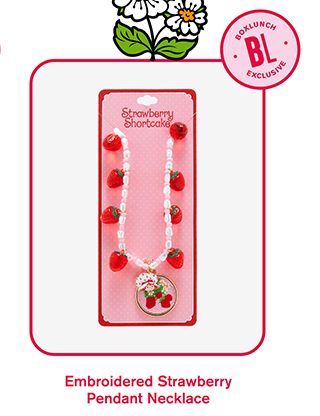 Embroidered Strawberry Pendant Necklace