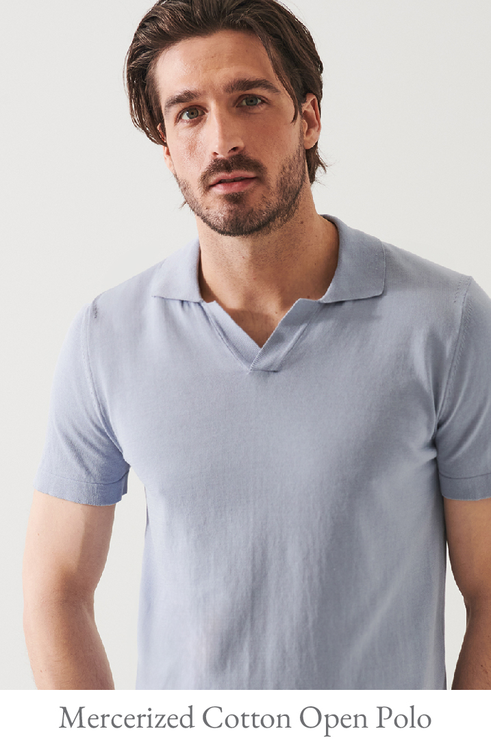 MERCERIZED COTTON OPEN POLO