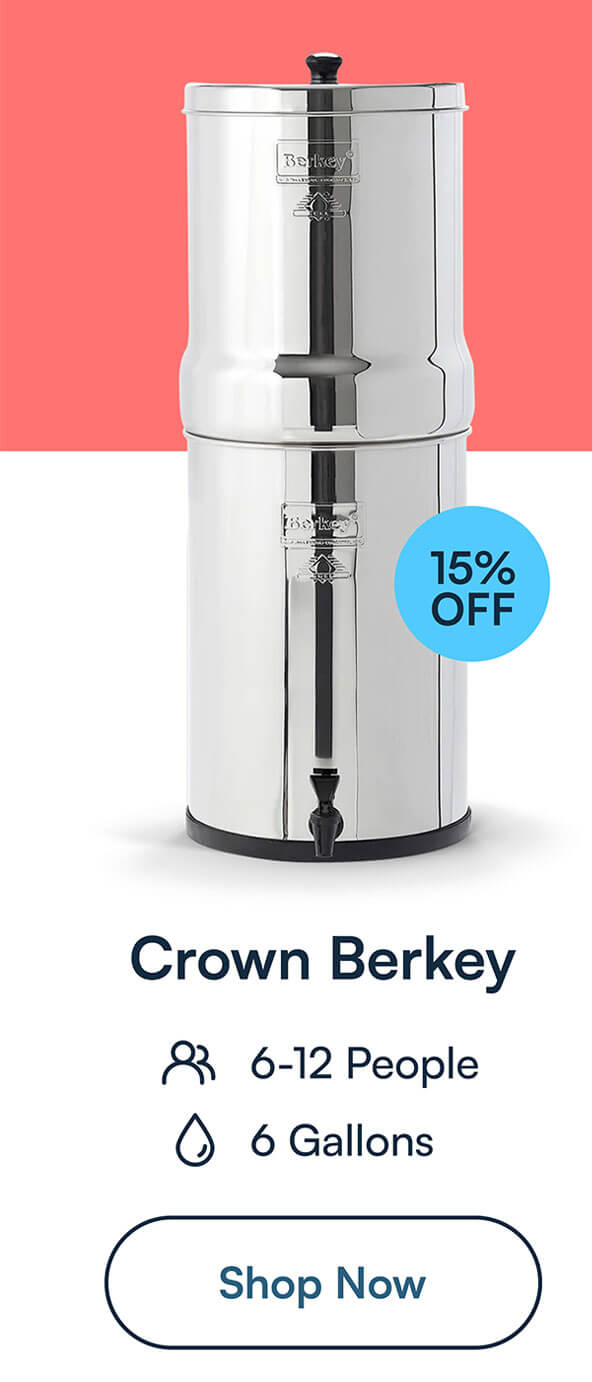 Crown Berkey Water Filter System Includes 2 Black Berkey Filters