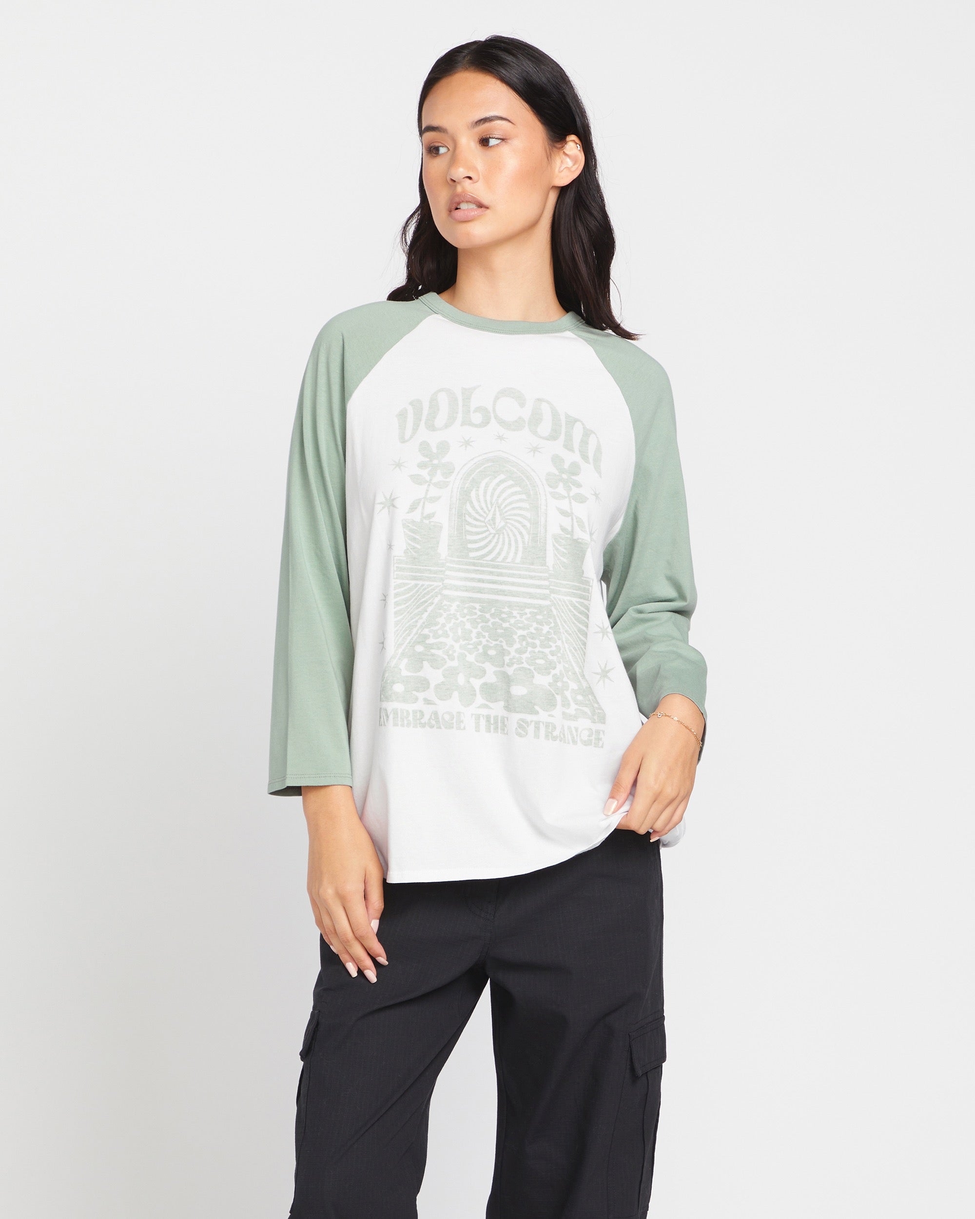 Image of Pitch It To Me Long Sleeve Tee - Sea Glass