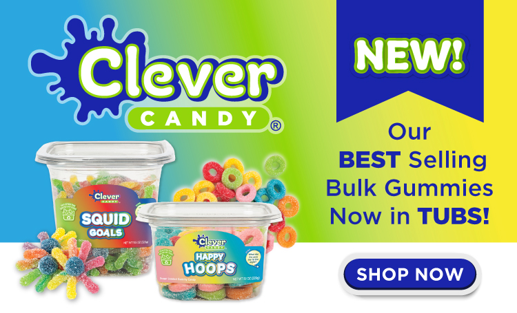 New! Clever Candy Bulk Gummy Tubs