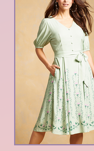 The Princess and the Frog Bayou Puff Sleeve Midi Dress