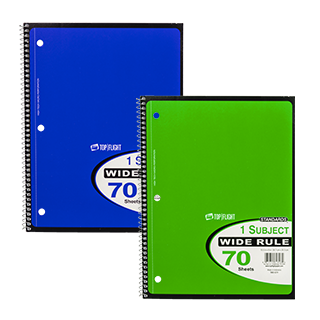 2 wide-ruled spiral notebooks