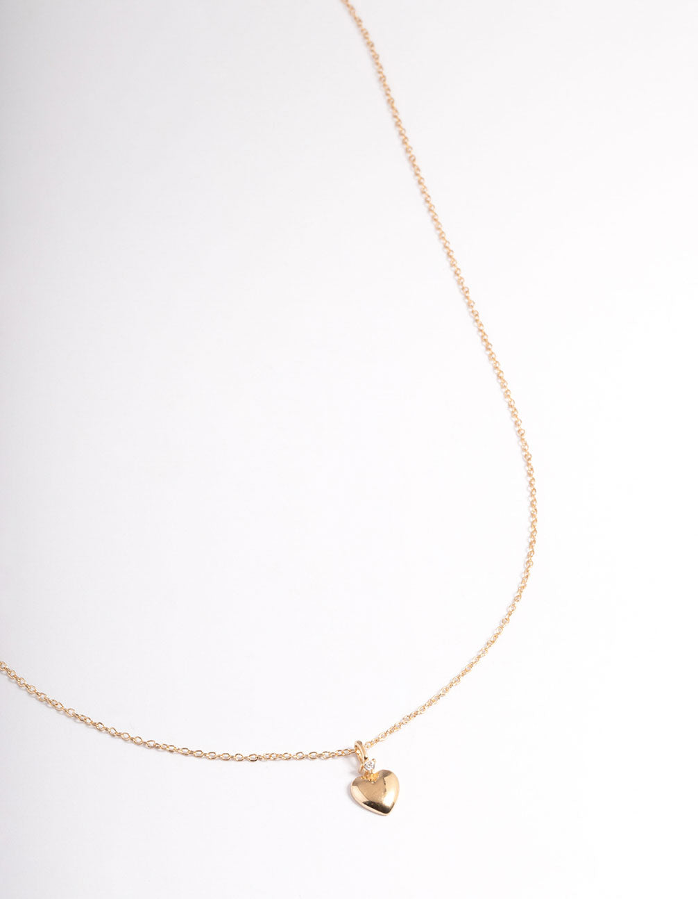 Image of Gold Sterling Plated Puff Heart Pendant Necklace