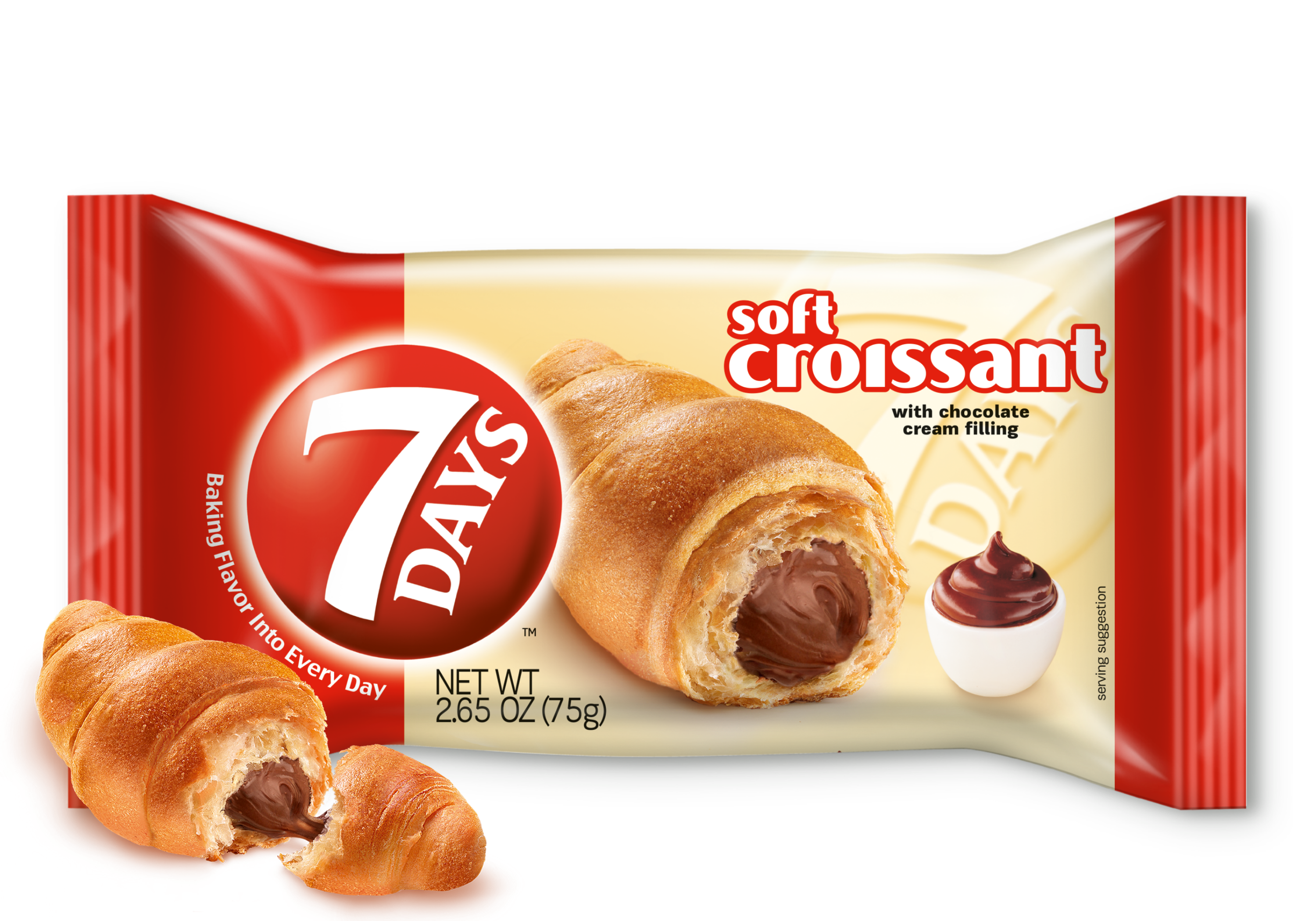 Image of Soft Croissant, Chocolate Filling (2.65oz, Pack of 12 or 24)