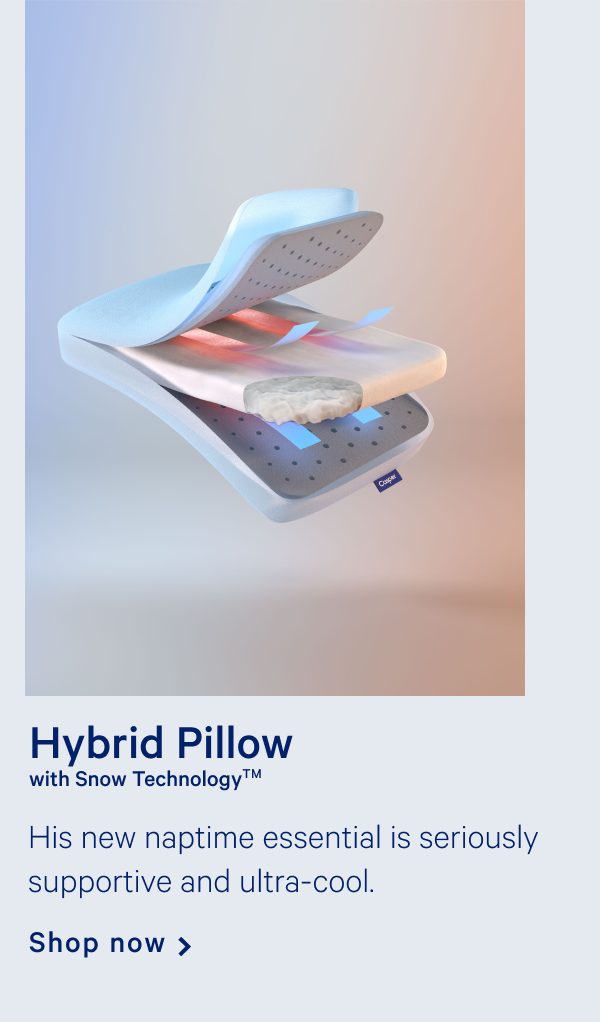 Hybrid Pillow with Snow Technologyâ„¢ >> His new essential is seriously supportive and ultra-cool. >> Shop now >>