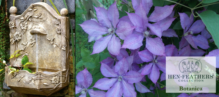 Clematis Vine Garden Wall Fountain