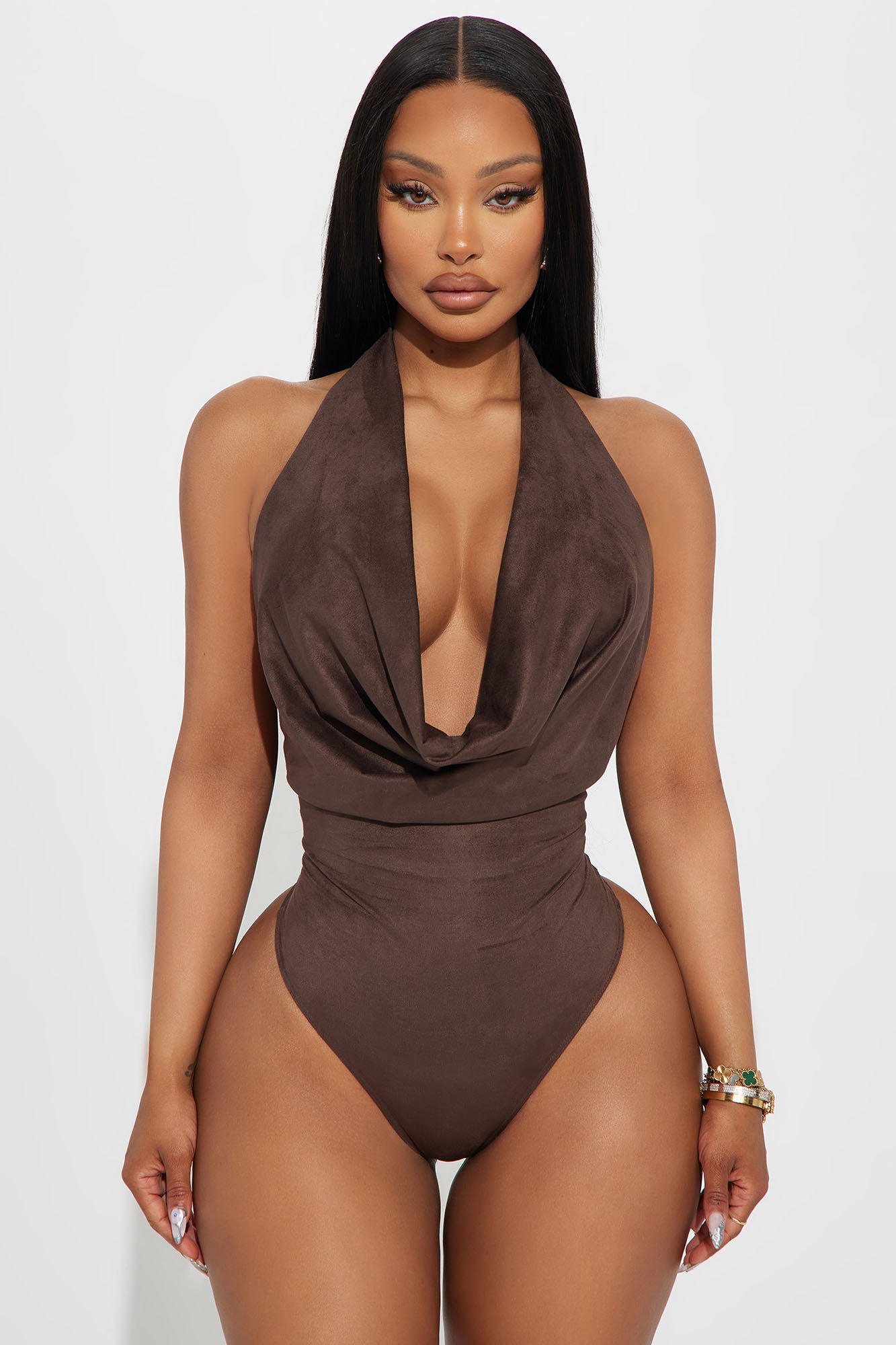 Image of Cowgirl Era Suede Bodysuit - Chocolate