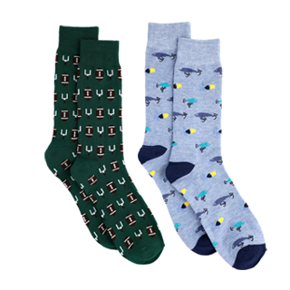 2 pairs of Men's printed socks