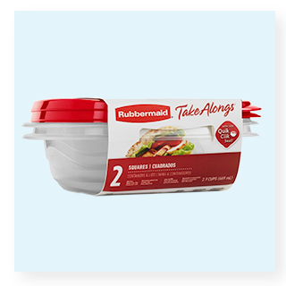 2-ct. Rubbermaid take alongs square plastic storage containers