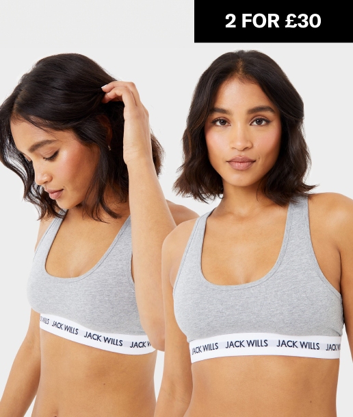 Jack Wills Dibsdall Multipack Bralette 2 Pack Womens