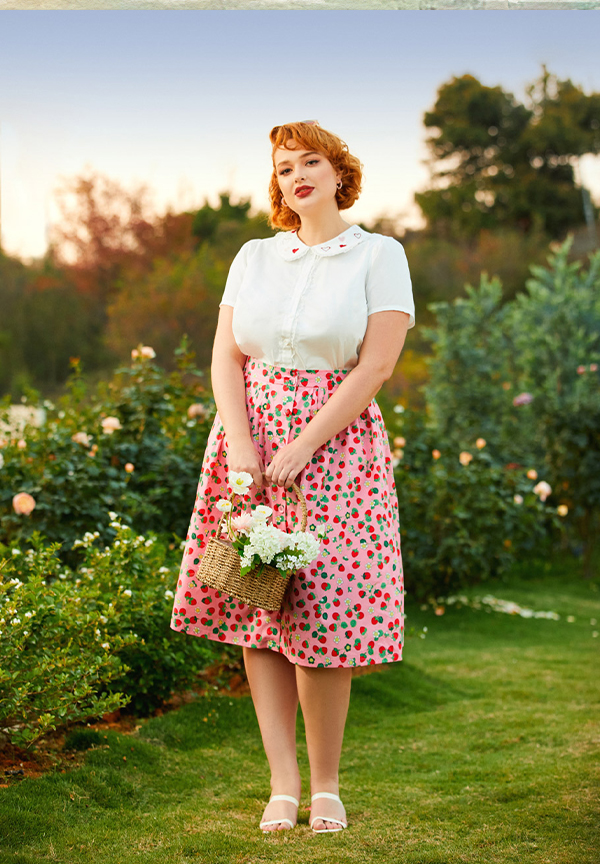 Berries & Blossoms A-Line Skirt