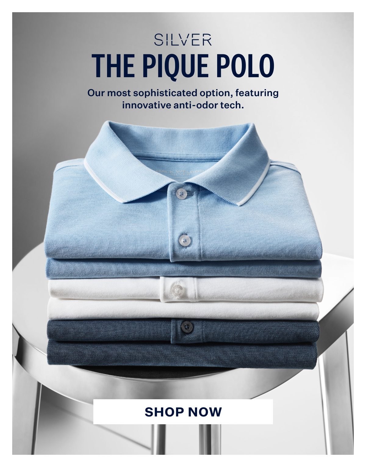 SILVER Pique Polo