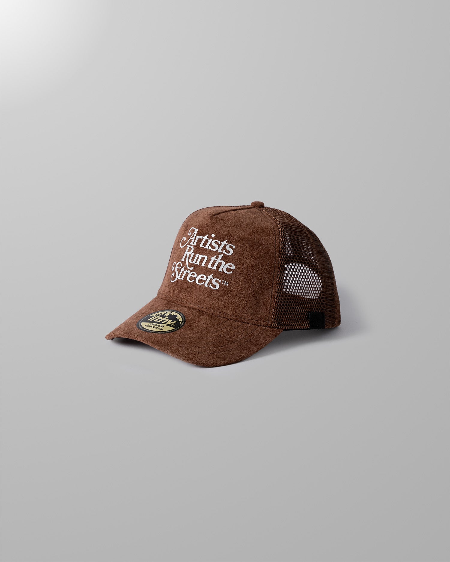 Image of Artists Run the Streets™ Trucker Cap (Suede BROWN) w/ Free Custom Pencil