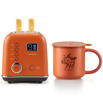 Automatic Digital 2-slice Toaster & Ceramic Mug 350ml - Koi Red Bundle Offer