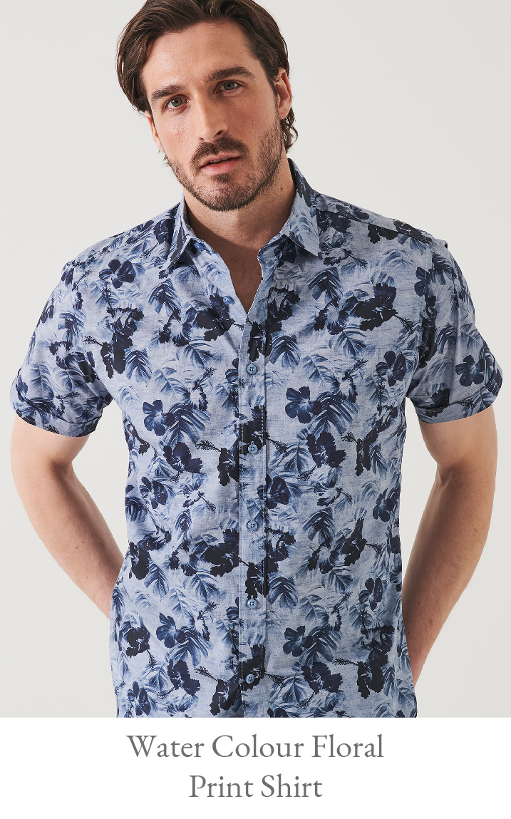 WATER COLOUR FLORAL PRINT SHIRT