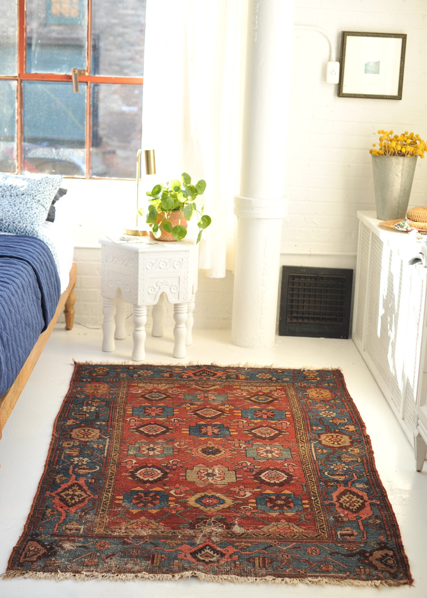 Image of 3.11 x 6 | Colorful and Cheerful Village Antique Rug | Charlie