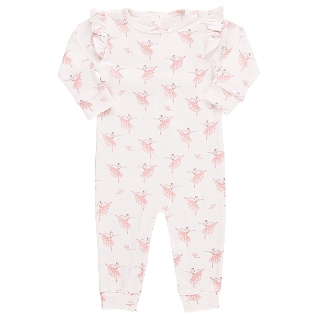 Image of Baby Organic Ruffle Romper - Tiny Ballerinas