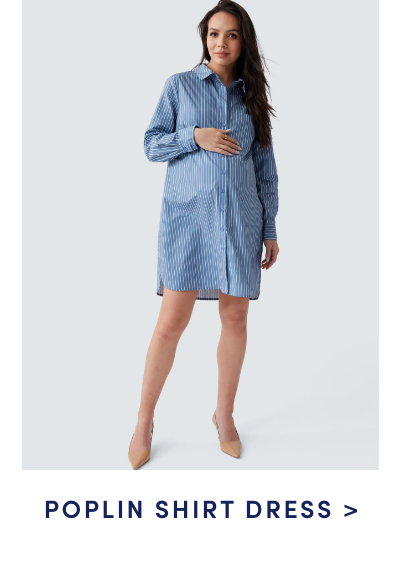 Maternity Poplin Shirt Dress