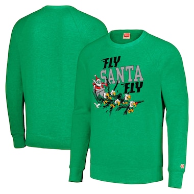  Homage Kelly Green  Holiday Raglan Tri-Blend Pullover Sweatshirt