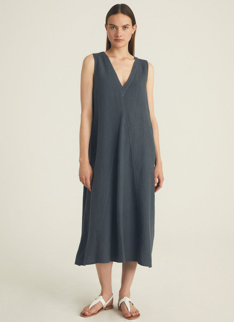 Image of V-Neck Pleated Midi Dress