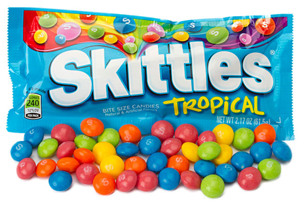 127268 - Skittles Candy Packs - Tropical: 36-Piece Box