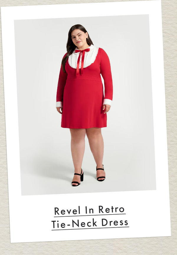 Revel In Retro Tie-Neck Dress