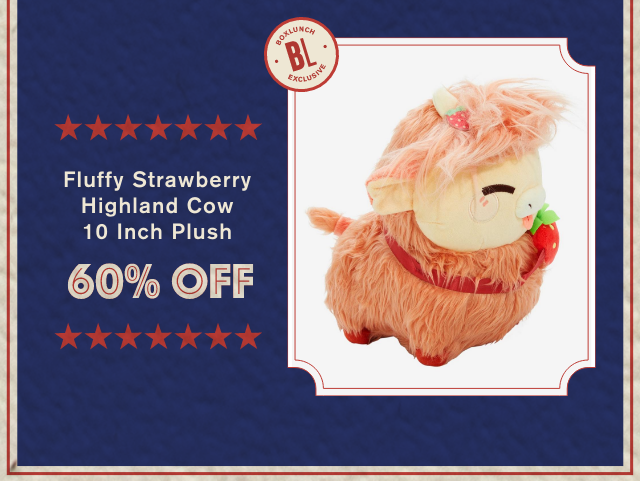 Fluffy Strawberry Highland Cow 10 Inch Plush