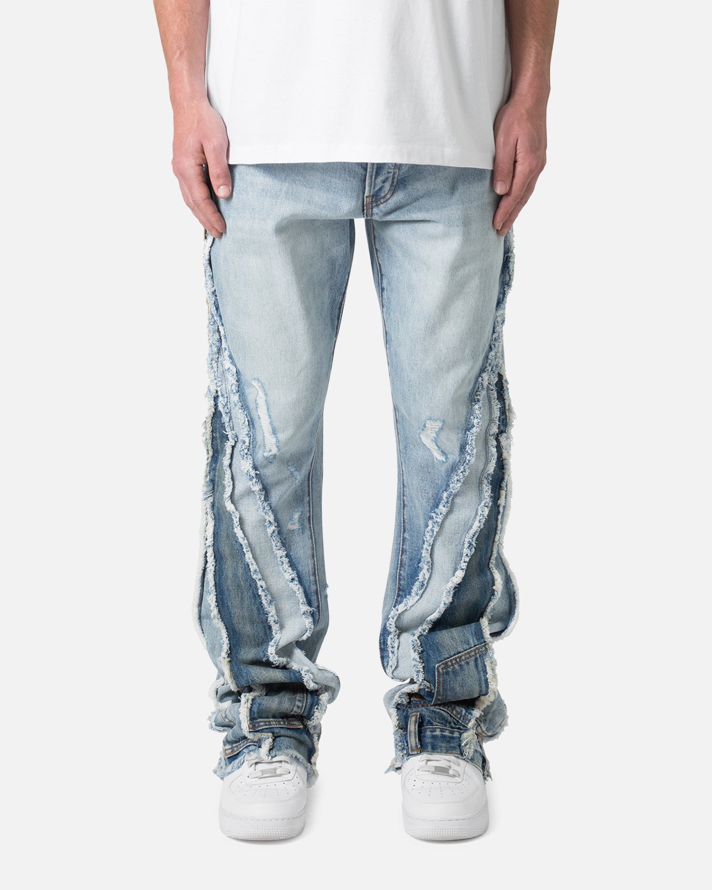 Image of MNML B373 Flare Denim Jeans Light Blue