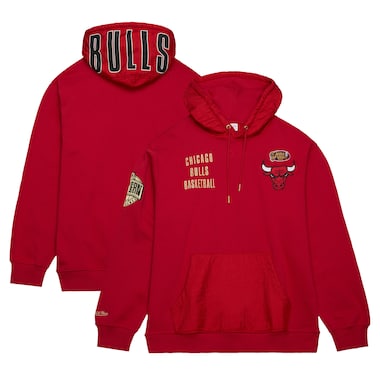  Mitchell & Ness Red   Team OG 2.0 Vintage Logo Fleece Pullover Hoodie