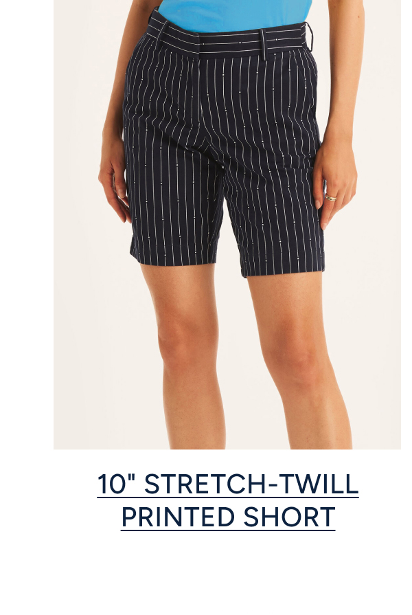 10" stretch-twill printed short