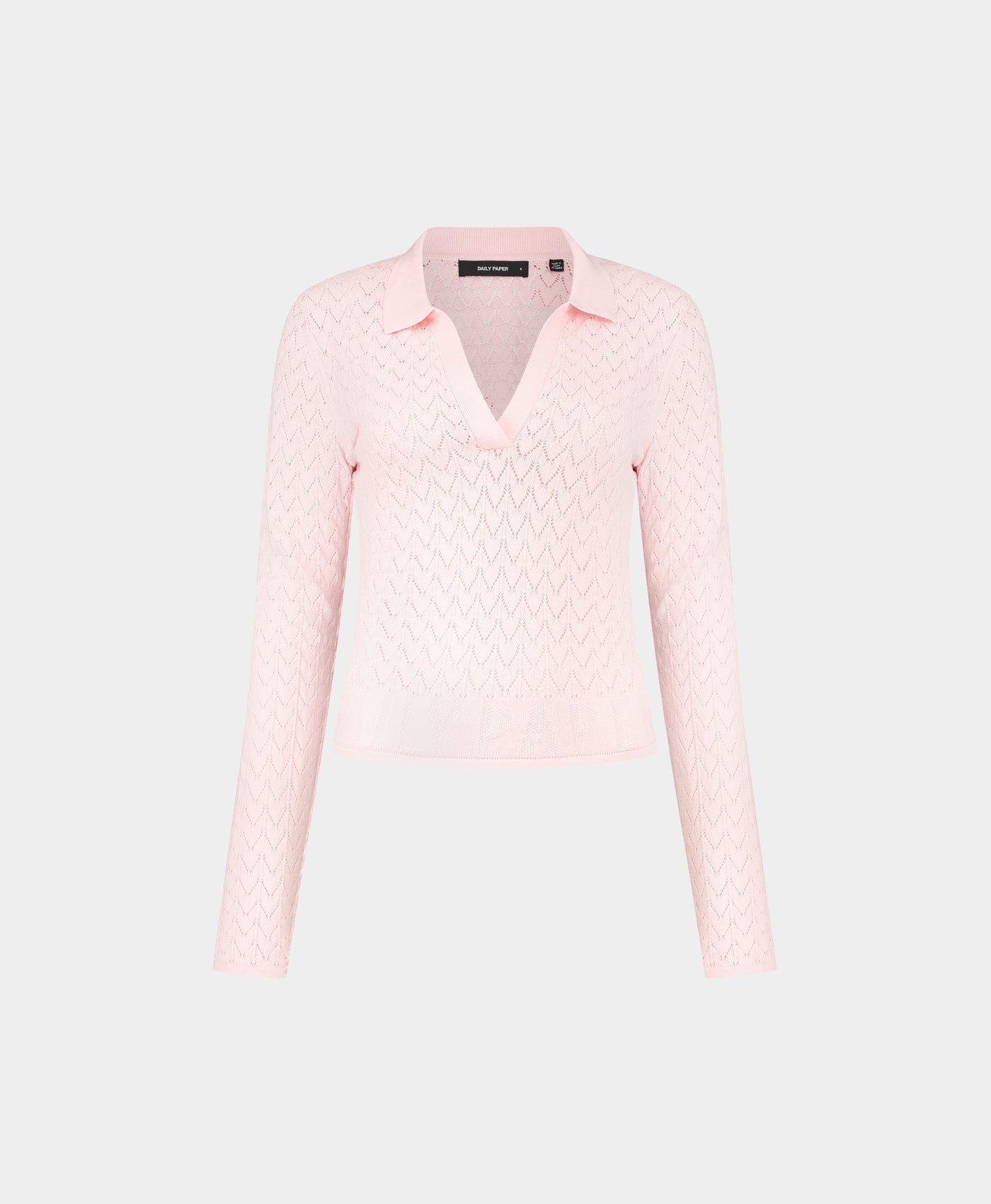 Image of Ice Pink Ada Knit Longsleeve Polo