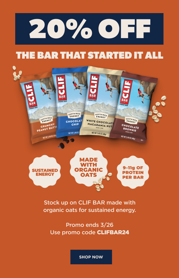 Save 20% on CLIF BAR