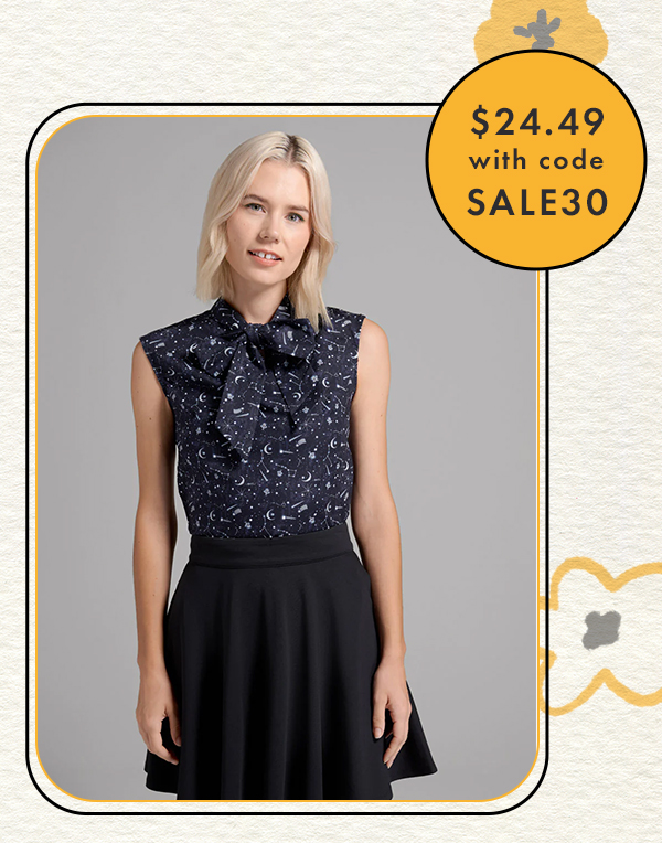 Cherished Constellations Tie-Neck Top