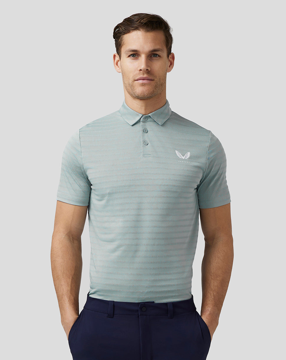 Image of Men’s Golf Textured Pique Stripe Polo - Blue