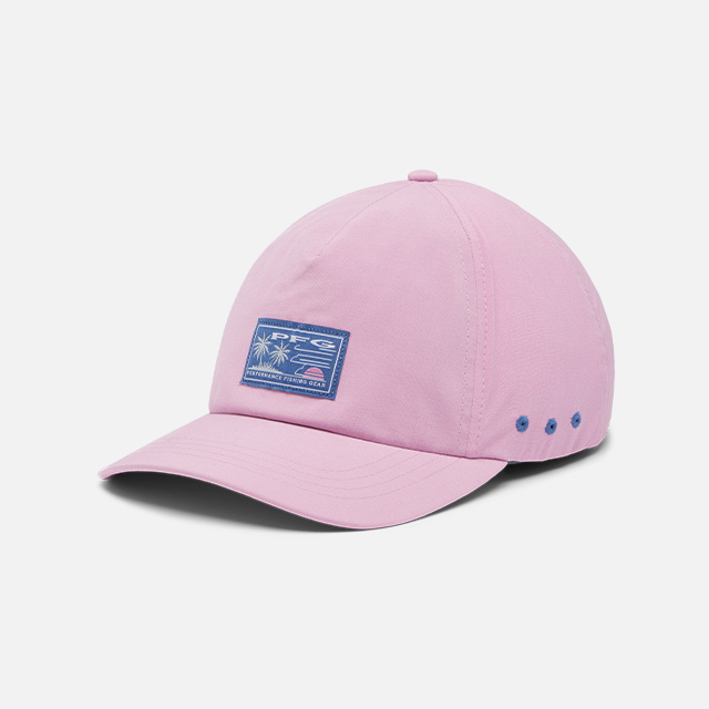 A pink baseball cap.