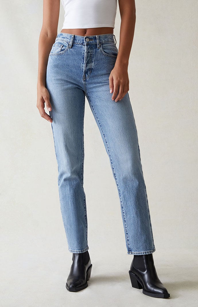 Image: Eco Stretch Medium Indigo Dad Jeans