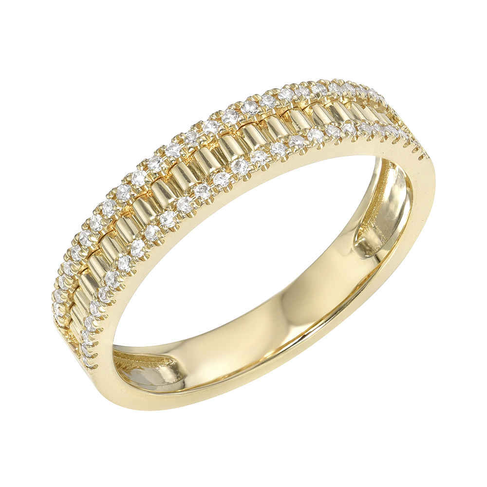 Image of Liven Co. DNA Texture Finger Ring Diamond Edge Gold