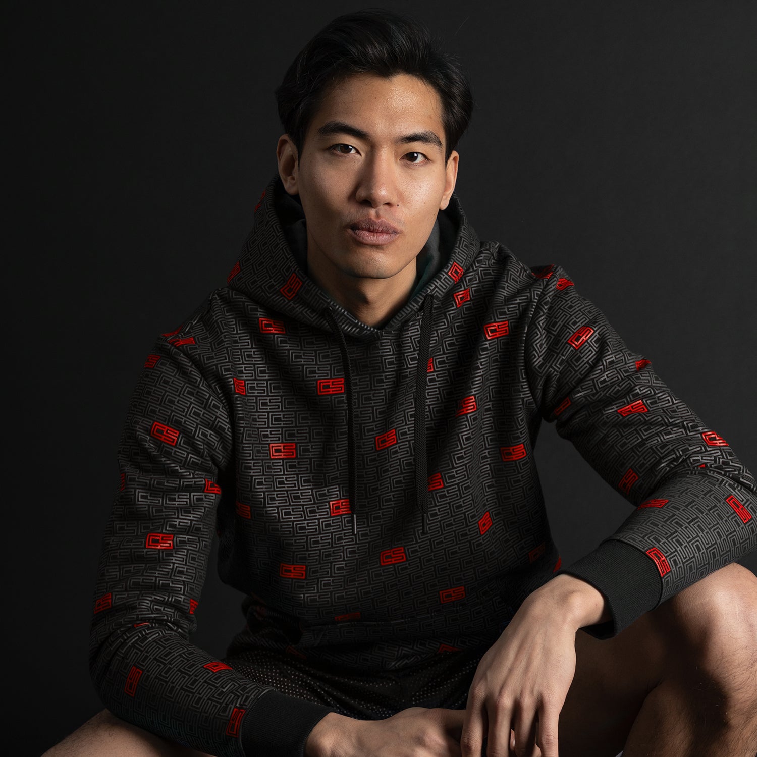 Image of MEN'S CS MONOGRAM PRINT PULLOVER HOODIE