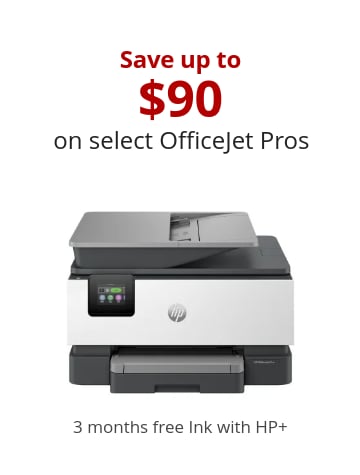 Save up to $90 on select OfficeJet Pros 3 months free Ink with HP+