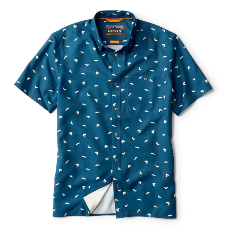 Men's Printed Tech Chambray Short-Sleeved Shirt