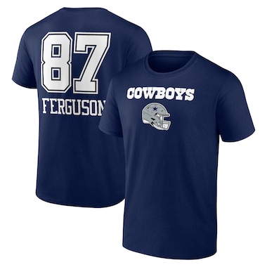  Fanatics Branded Jake Ferguson Navy  Wordmark Player Name & Number T-Shirt