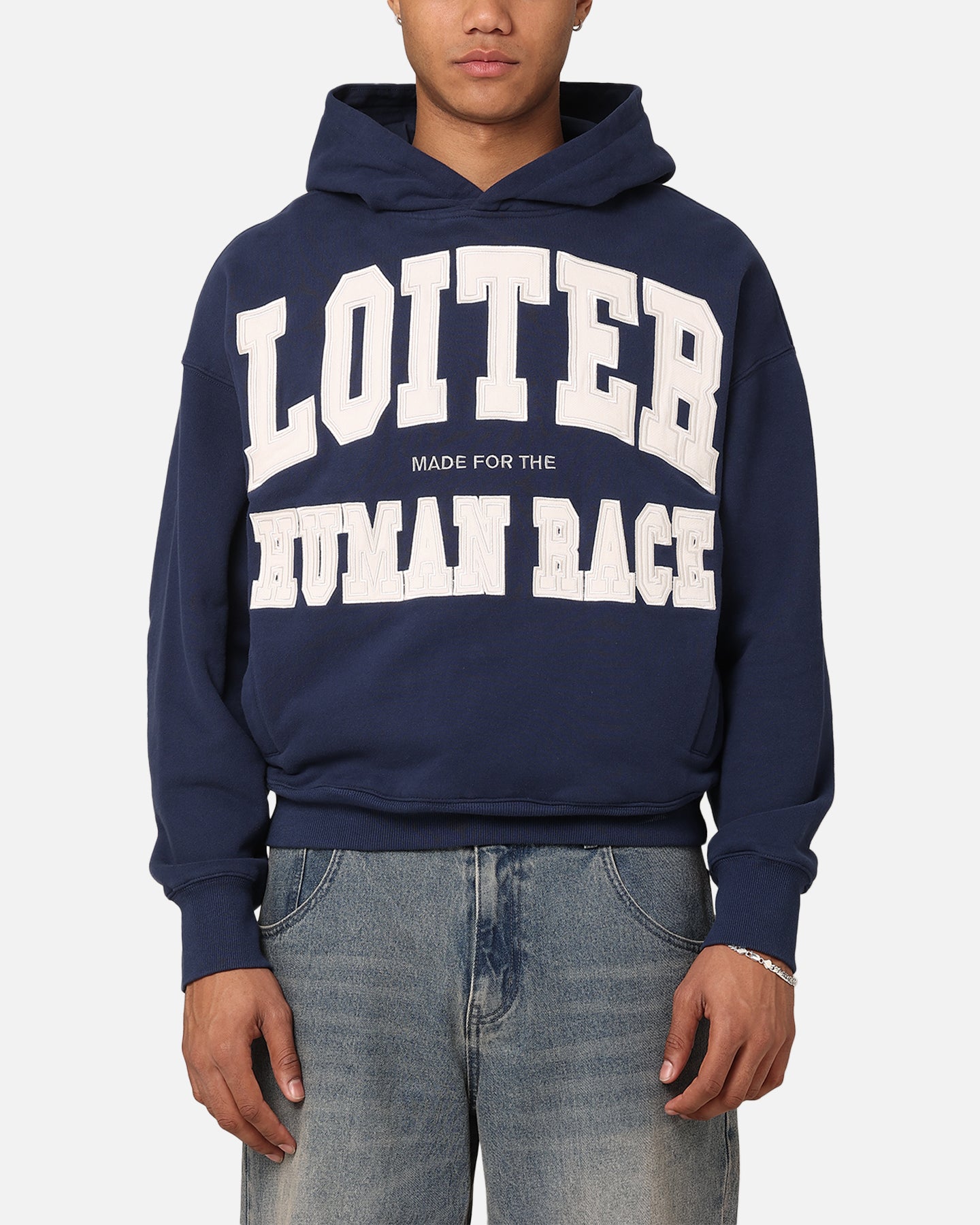 Image of Loiter College Dropout Hoodie Navy