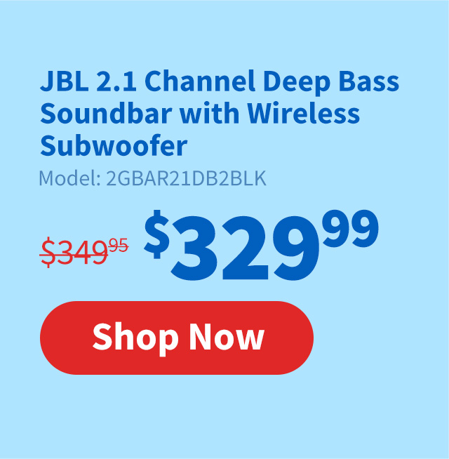 JBL 2.1 Channel Deep Bass Soundbar with Wireless Subwoofer