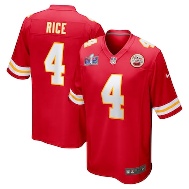  Nike Rashee Rice Red  Super Bowl LVIII Game Jersey