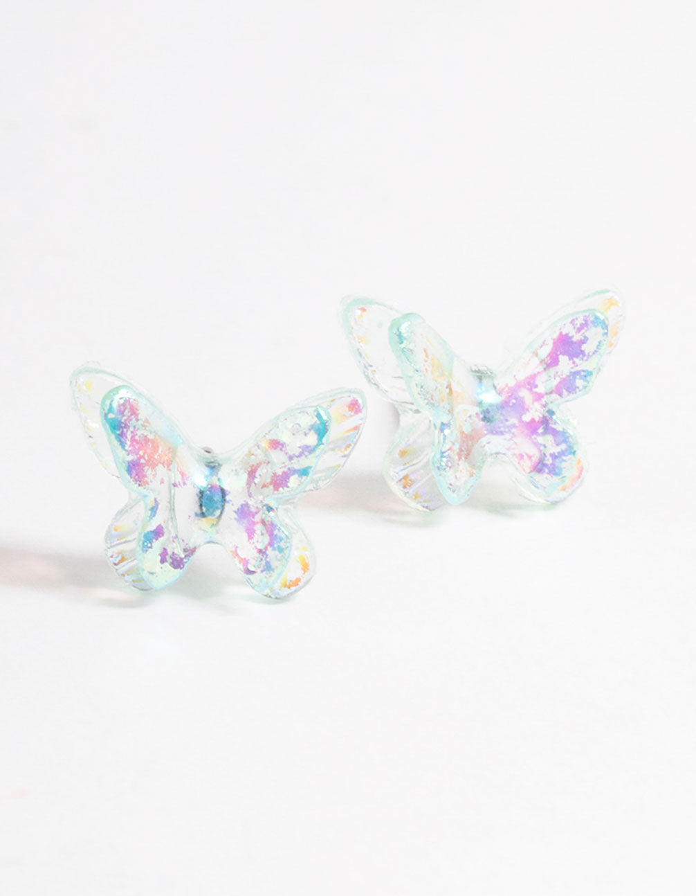 Image of Acrylic Blue Candy Butterfly Stud Earrings