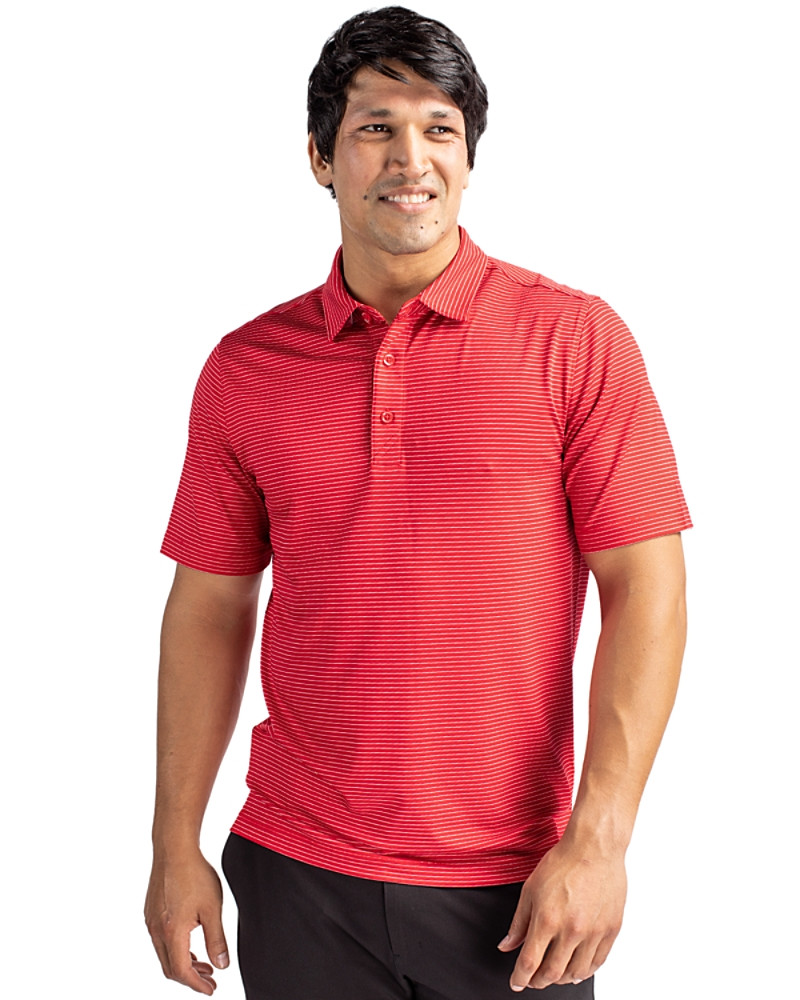 Image of Cutter & Buck Forge Pencil Stripe Stretch Mens Polo